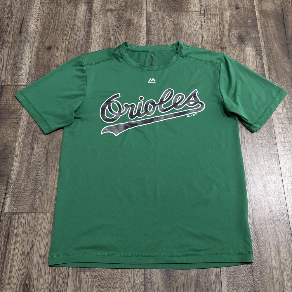 Baltimore Orioles Shirt Mens Medium‎ Green MLB Baseball Majestic Performance Tee